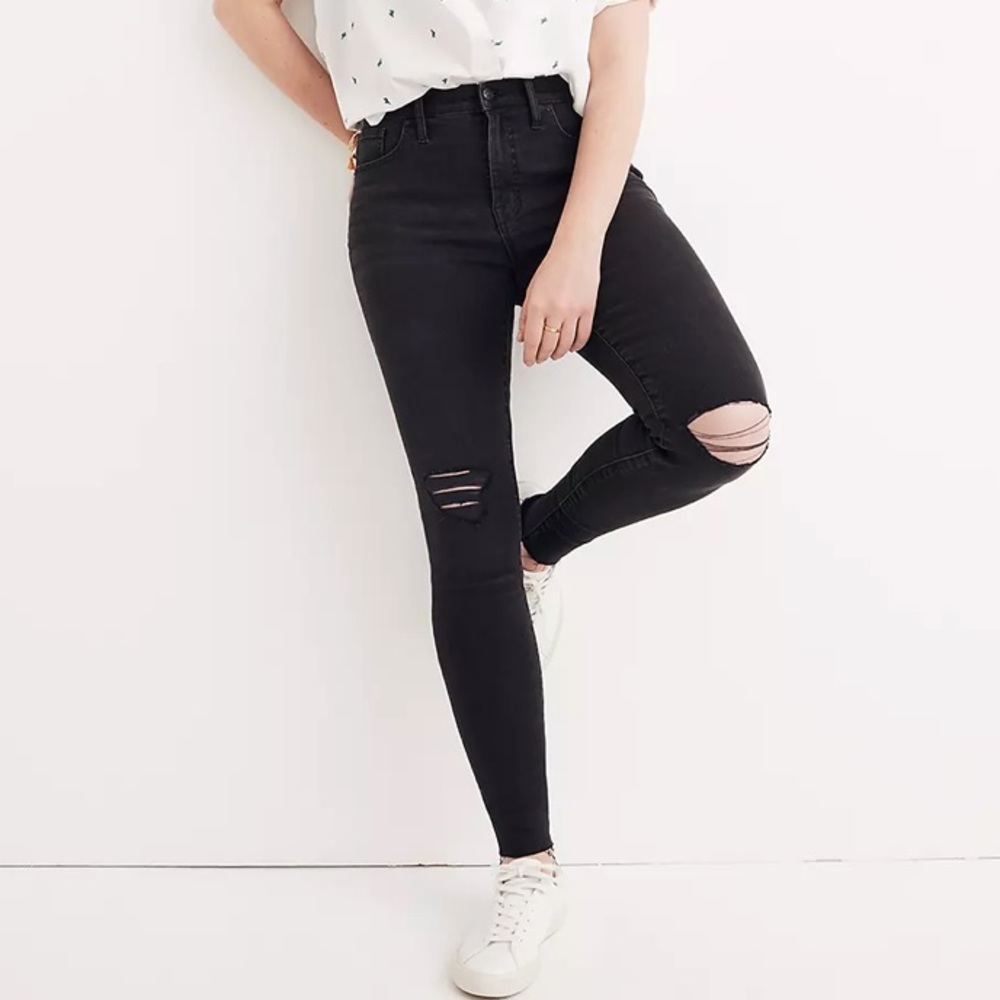 Madewell 9” high riser skinny distressed